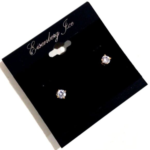 Eisenberg Ice Gold tone Sparkling Crystal Stud Earrings, Women's Fashion Jewelry - Picture 1 of 8